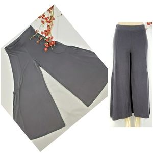 New COA Knit Palazzo Wide Leg Cropped Pants in Steel Gray